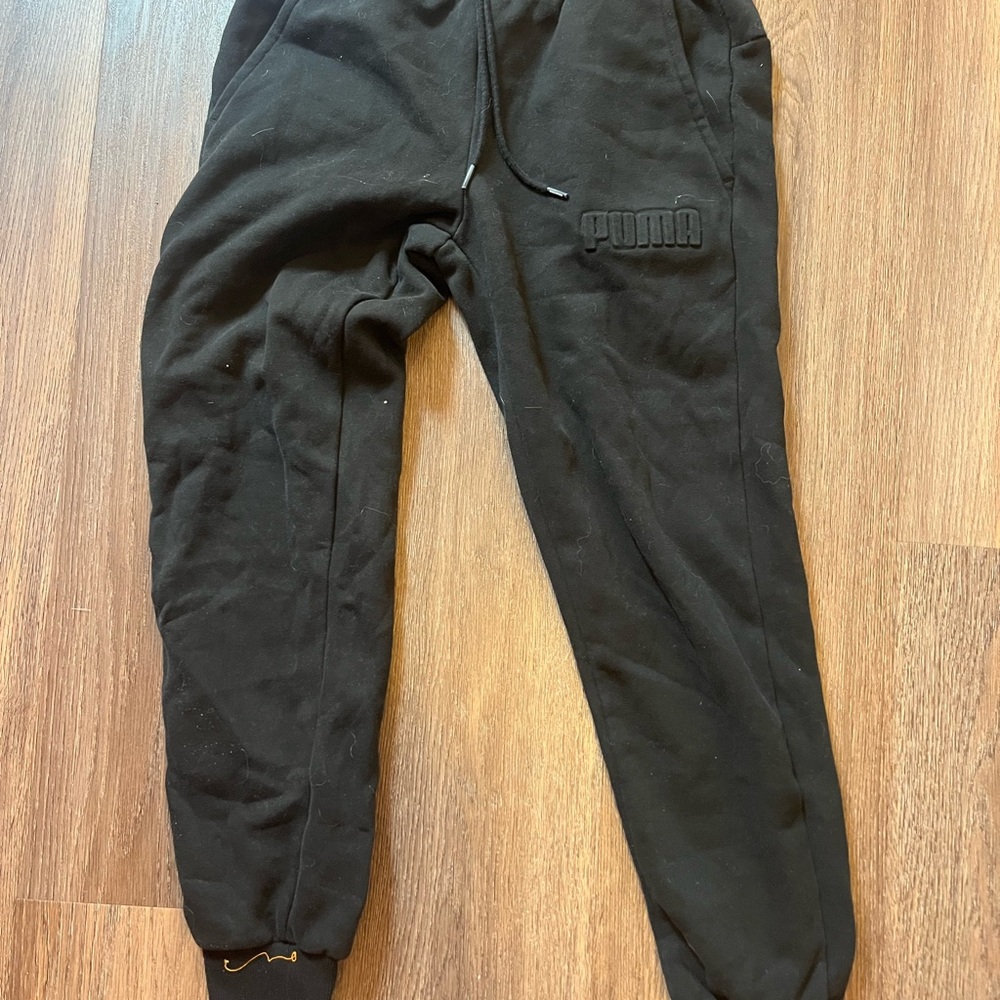 Puma Black Ribbed Joggers